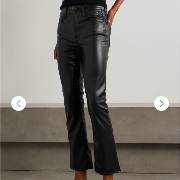 Mother the insider cropped faux leather bootcut pants - Picture 1 of 5